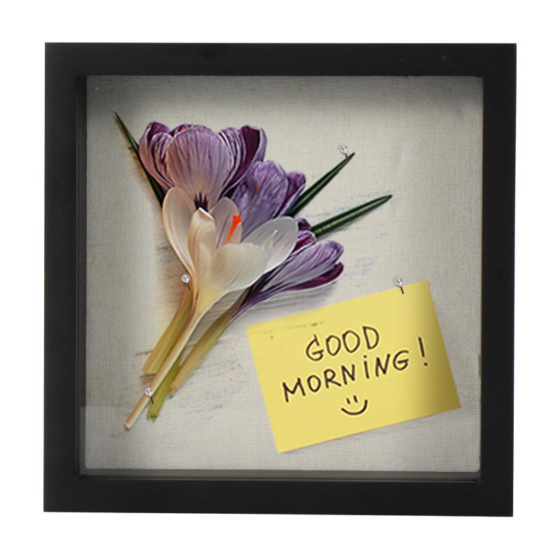 TJMOREE TJ.MOREE Small Shadow Box Frame 5 x 5 Shadowbox Display Case Wooden Picture Frame with Glass Pet Memorabilia Medals Photos for Wall and Tabletop - Black - Image 3